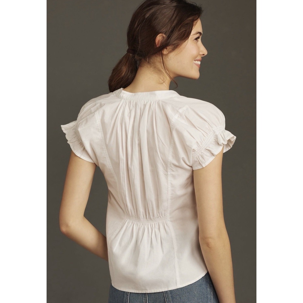 Anthropologie Pilcro Blouse M Tatum Cottagecore Romantic Puff Sleeve Peasant Top - Picture 10 of 12
